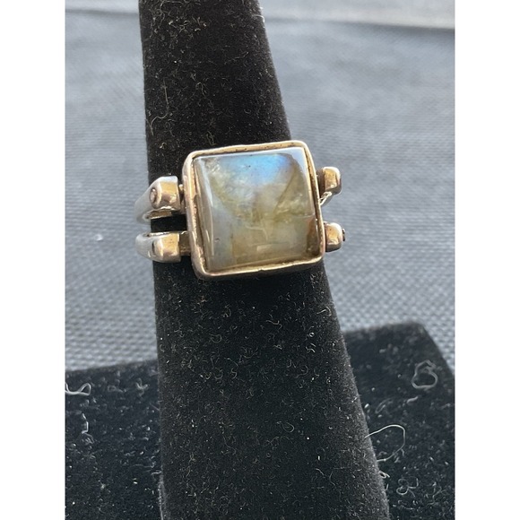 Vintage 925 Sterling Silver Reversible Square Gemstone Ring Size 6 Estate Jewelr - Picture 10 of 10